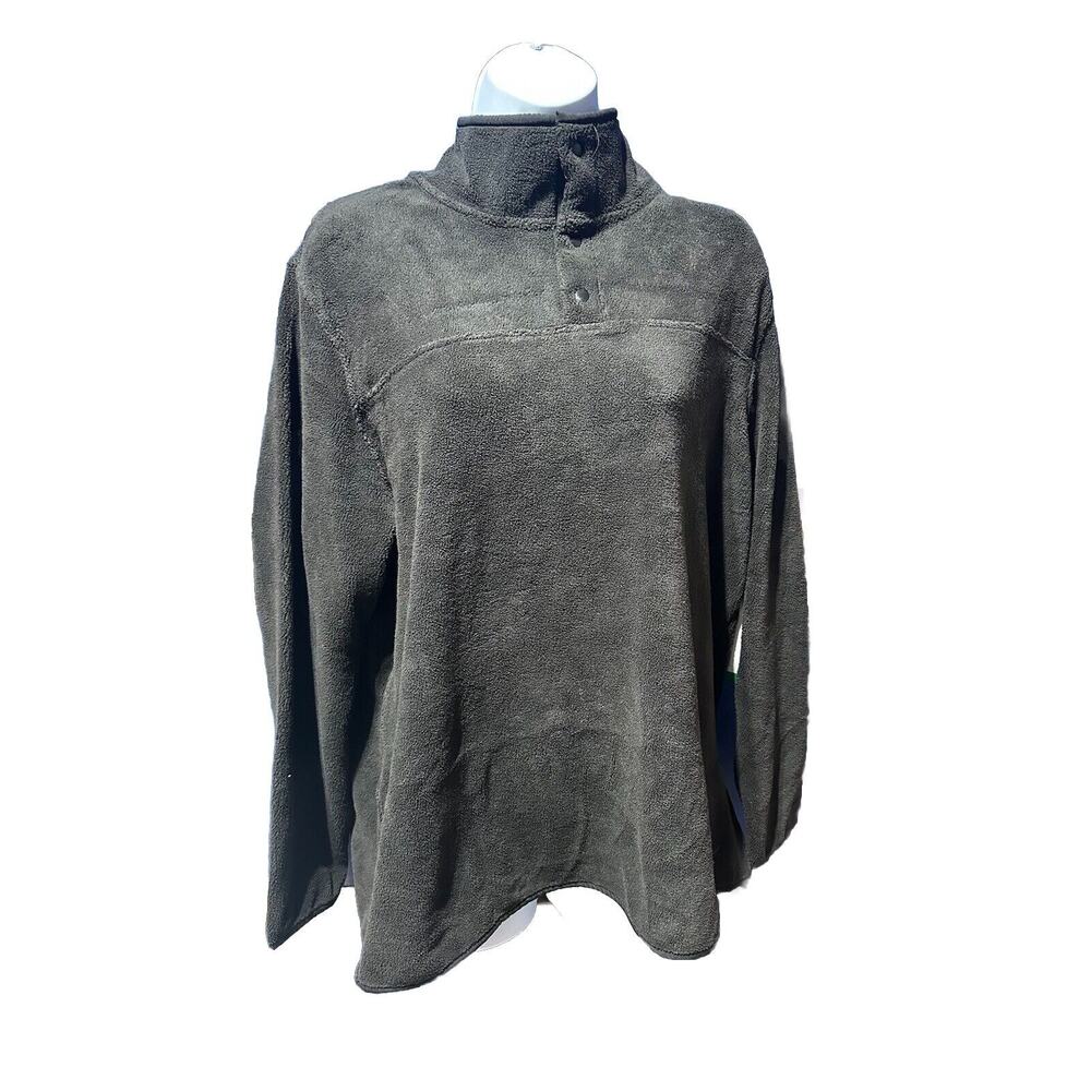 32 Degrees Heat Womens Midweight Snap Arctic Fleece Pullover Black XL